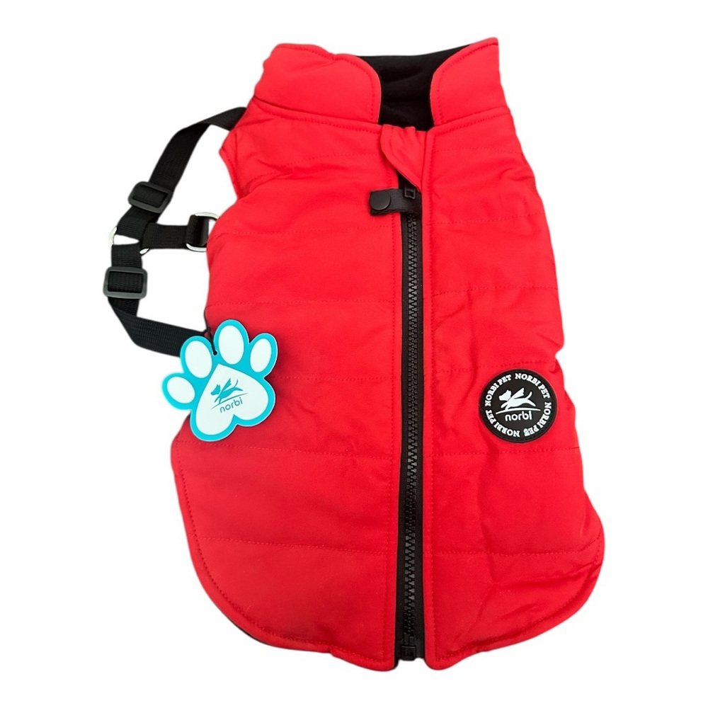 NEW Norbi Dog Jacket With Built-In Harness Size M